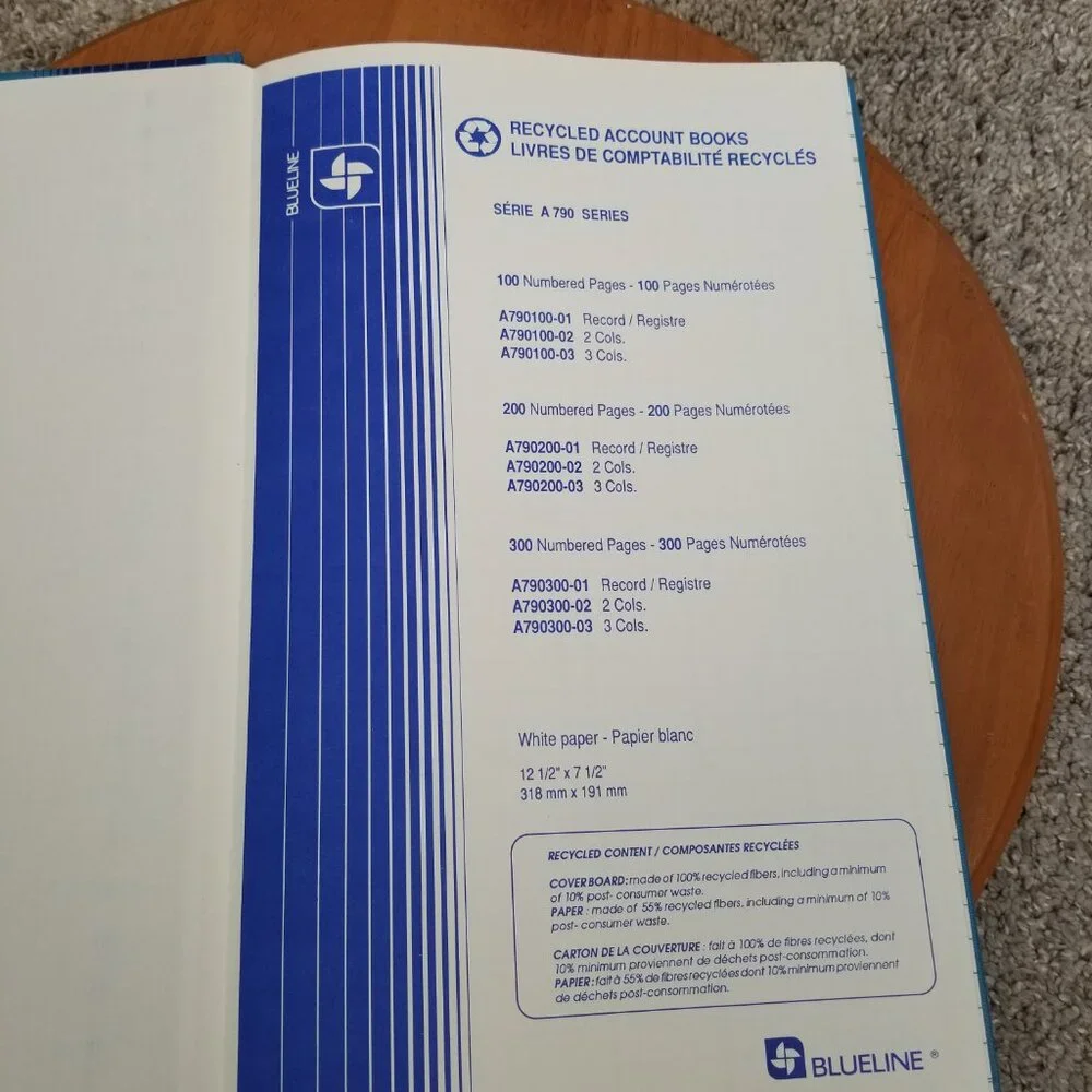 Blueline vintage ledger